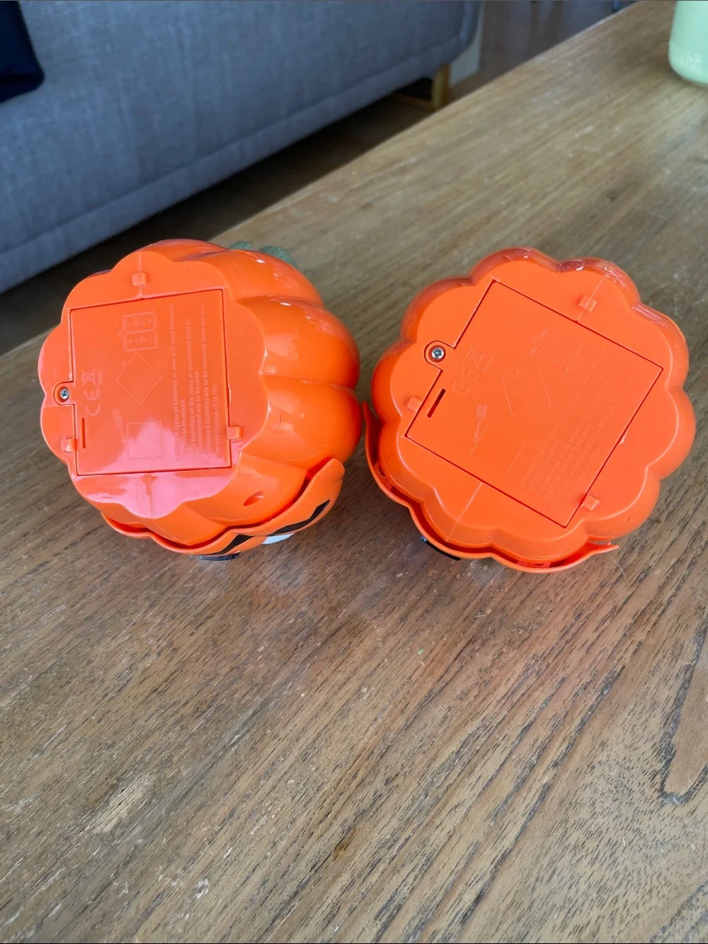 Jack O’ Lantern pumpkin Halloween flashlights - set of two
